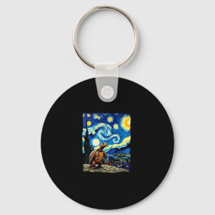 Artistic Turtle Shirt  Starry Night Turtle (2) Keychain