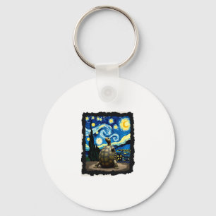 Artistic Turtle Shirt Starry Night Turtle (2) Keychain