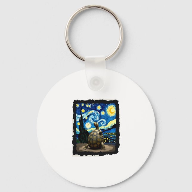 Artistic Turtle Shirt  Starry Night Turtle (2) Keychain (Front)