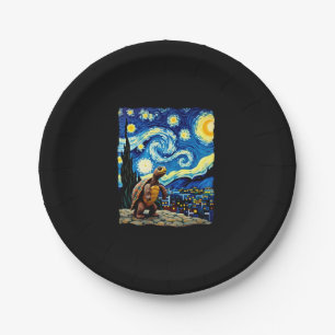 Artistic Turtle Shirt  Starry Night Turtle (2) Paper Plate