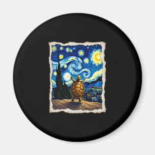 Artistic Turtle Shirt Starry Night Turtle (3) Magnet