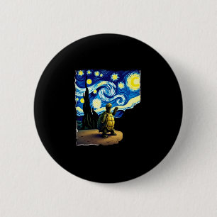 Artistic Turtle Shirt  Starry Night Turtle (4) 2 Inch Round Button