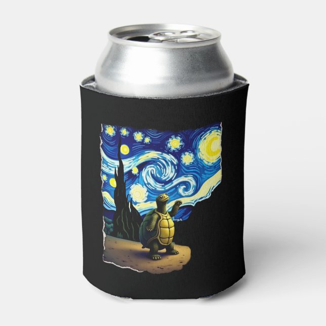 Artistic Turtle Shirt  Starry Night Turtle (4) Can Cooler (Can Front)