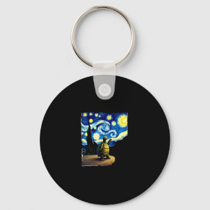 Artistic Turtle Shirt  Starry Night Turtle (4) Keychain
