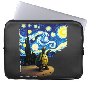Artistic Turtle Shirt  Starry Night Turtle (4) Laptop Sleeve