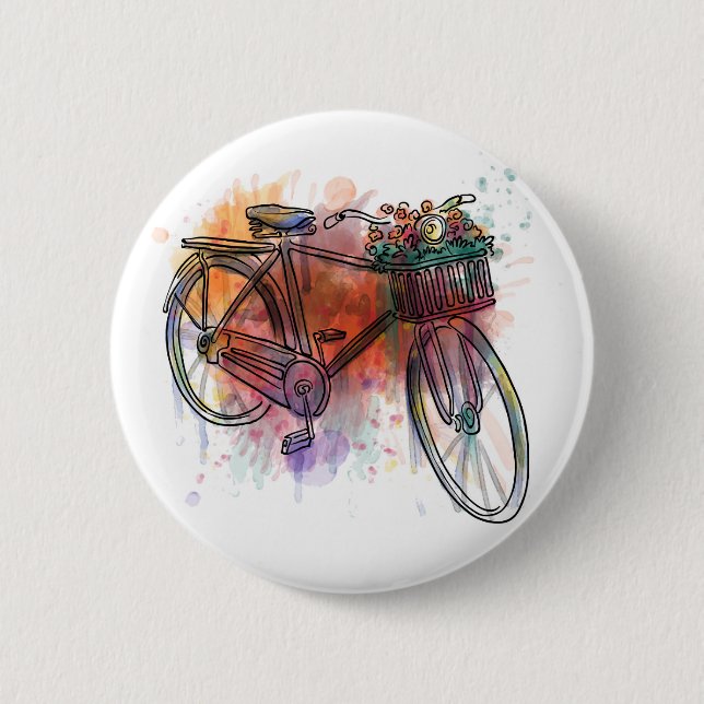 Artistic Vintage Bike 2 Inch Round Button (Front)