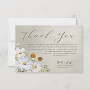 Artistic Vintage Floral Funeral Thank You Card
