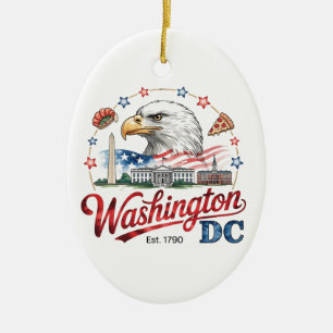 Artistic Washington DC Ceramic Ornament, Landmarks Ceramic Ornament