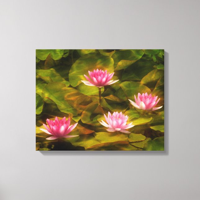 Artistic water lilies, California Canvas Print (Front)