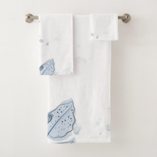 Artistic Watercolor Botanical Bath Towel Set
