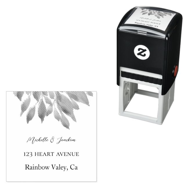 Artistic Watercolor floral Illustration Self-inking Stamp (In Situ)