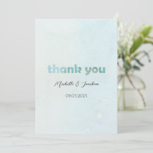 Artistic Watercolor floral Illustration Thank You Card