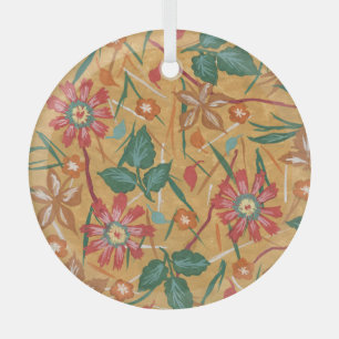 Artistic Watercolor Flowers: Colourful Background. Glass Ornament