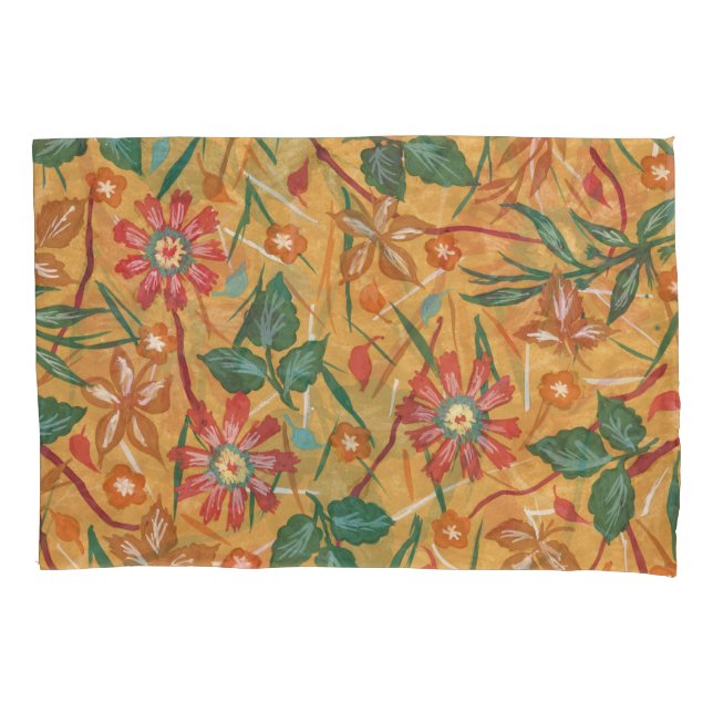 Artistic Watercolor Flowers: Colourful Background. Pillowcase (Front)