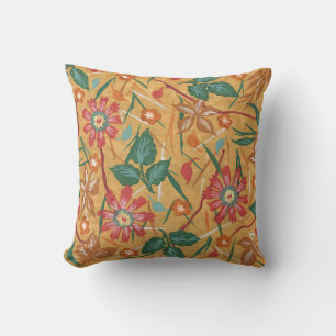 Artistic Watercolor Flowers: Colourful Background. Throw Pillow