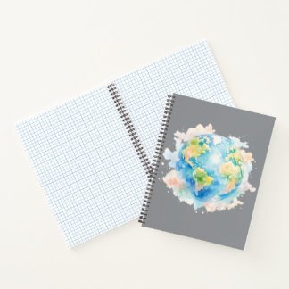 Artistic Watercolor Globe Notebook