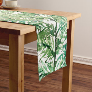 Artistic Watercolor Hand-painted Tree Pattern Short Table Runner