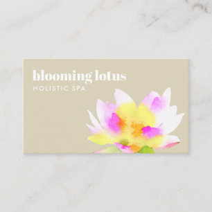 Artistic Watercolor Lotus Flower Natural Beauty Business Card