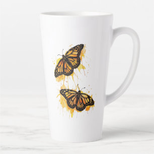 Artistic Watercolor Monarch Butterfly Nature Art Latte Mug