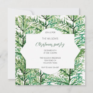Artistic Watercolor Tree Pattern Invitation