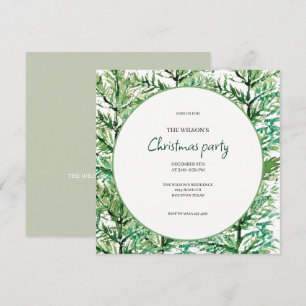 Artistic Watercolor Tree Pattern Invitation