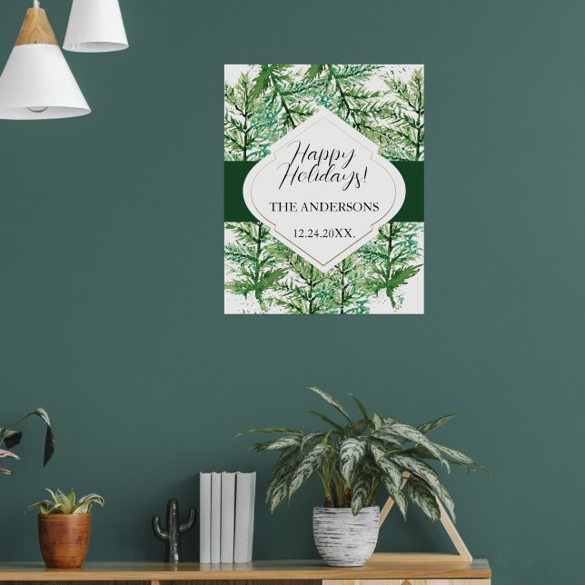 Artistic Watercolor Tree Personalized Poster (Living Room 1)