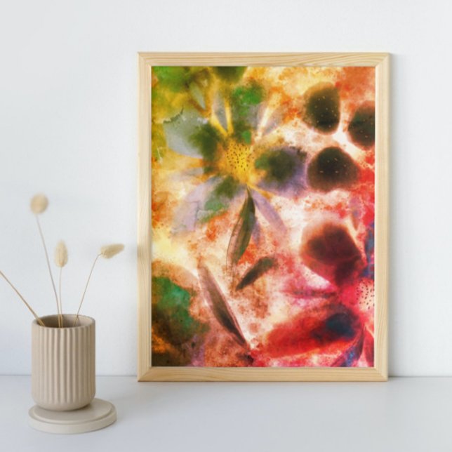 Artistic Watercolour and Sparkling Floral Painting Canvas Print (Creator Uploaded)