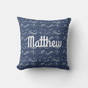 Artistic Waves ⎢Monogram Throw Pillow