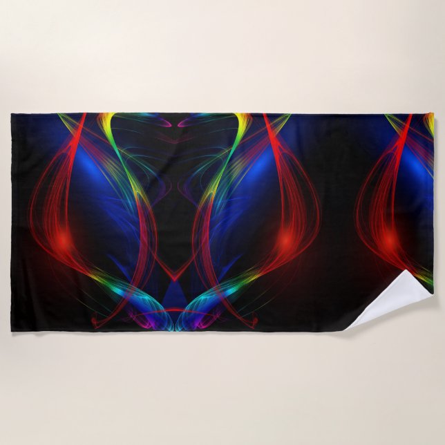 Artistic Wavy Beach Towel Design (Front)