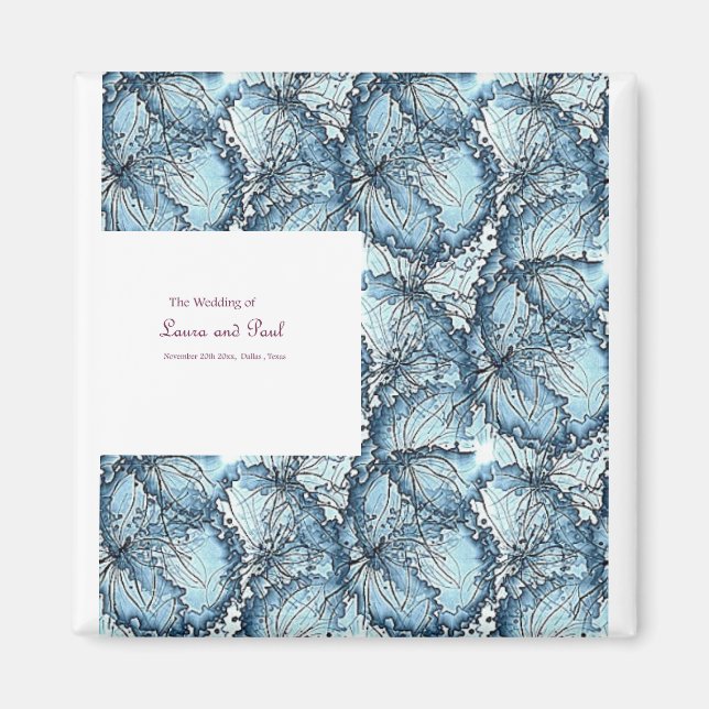 Artistic wedding square magnets (Front)