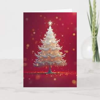 Artistic white Christmas tree Card