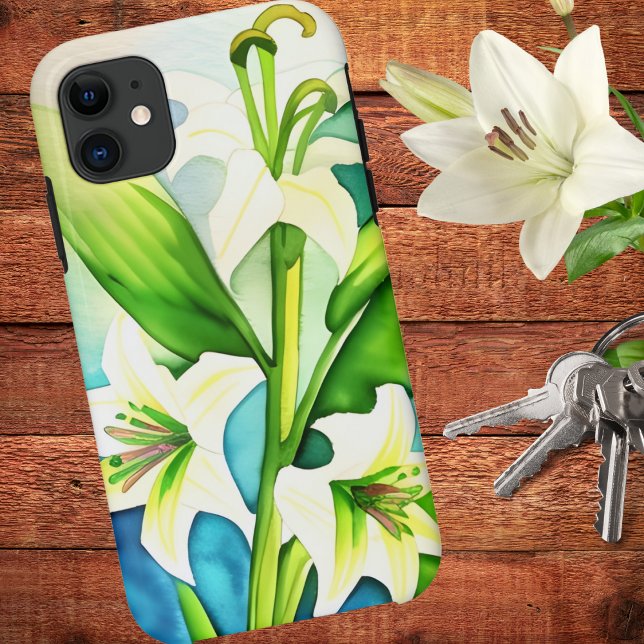 Artistic White Lilies  Case-Mate iPhone Case (Creator Uploaded)