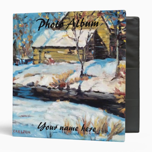 Artistic Winter Cabin Scene Binder (Front/Inside)
