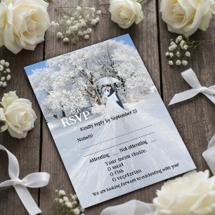 Artistic Winter Wonderland Dream Wedding Carte RSV