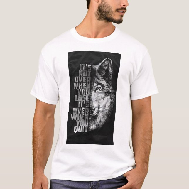 Artistic Wolf Portrait Graphic Men's T-Shirt (Front)