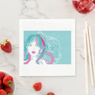 Artistic Woman Illustration Napkin