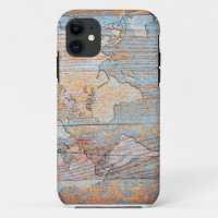 Artistic wooden world map