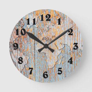 Artistic wooden world map clock