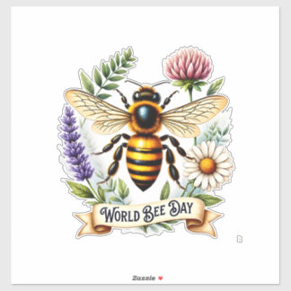 Artistic World Bee Day Illustration with Honeybee 