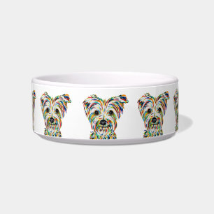Artistic Yorkshire Terrier Dog Bowl
