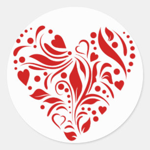Artistically Patterned Heart Sticker