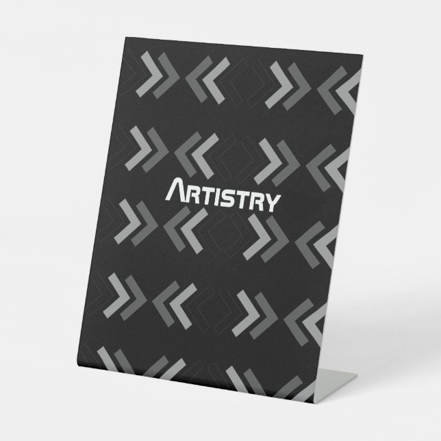 Artistry text  Arrows Image Signs Pedestal Sign (Front)