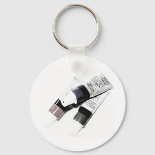 Artist's Acrylic Paint Tubes Picture Keychain
