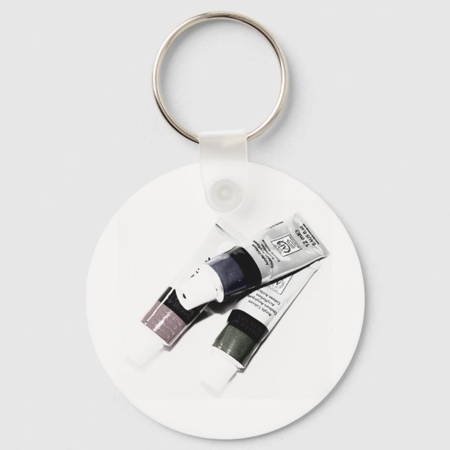 Artist's Acrylic Paint Tubes Picture Keychain (Front)