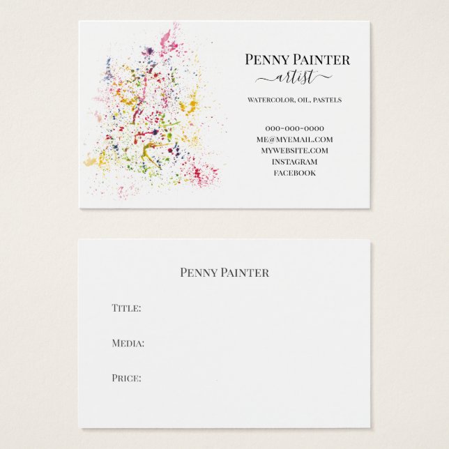 ARTISTS BUSINESS AND TITLE CARDS (Front & Back)