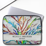 Artist's Colourful Laptop Sleeve<br><div class="desc">This Artist's laptop sleeve is decorated with a colourful mosaic and modern typography.
Easily customizable.
Original Mosaic © Michele Davies.</div>