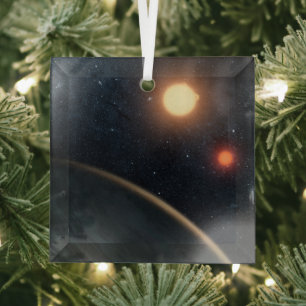 Artist's Concept Illustrating Kepler-16b. Glass Ornament