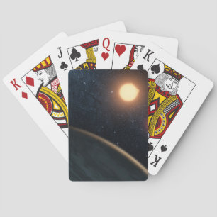 Artist's Concept Illustrating Kepler-16b. Playing Cards