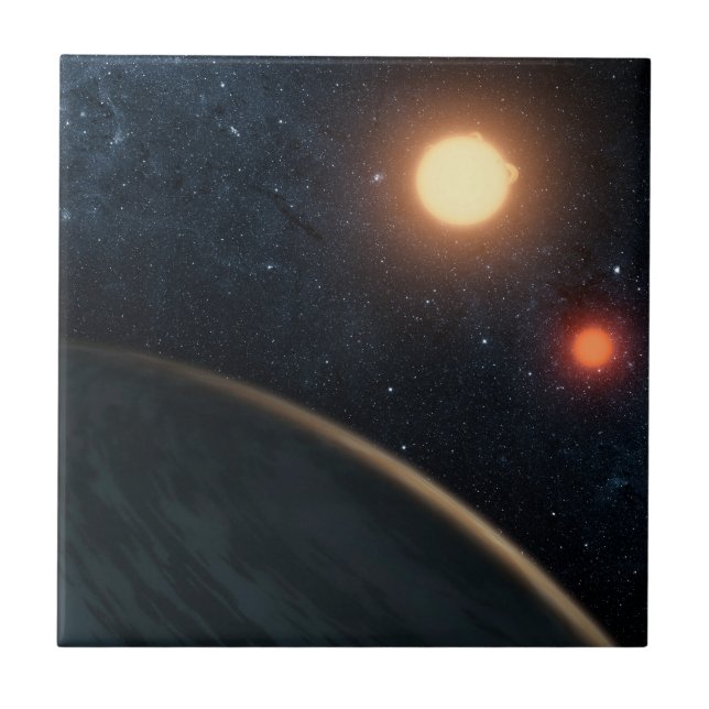 Artist's Concept Illustrating Kepler-16b. Tile (Front)