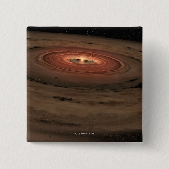 Artist's concept Mini Solar System in the Making 2 Inch Square Button (Front)